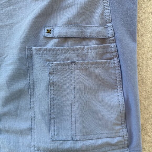Cherokee Iflex Womens Blue Scrub Top Size M With Pockets Stretch Medical Uniform - Picture 2 of 5